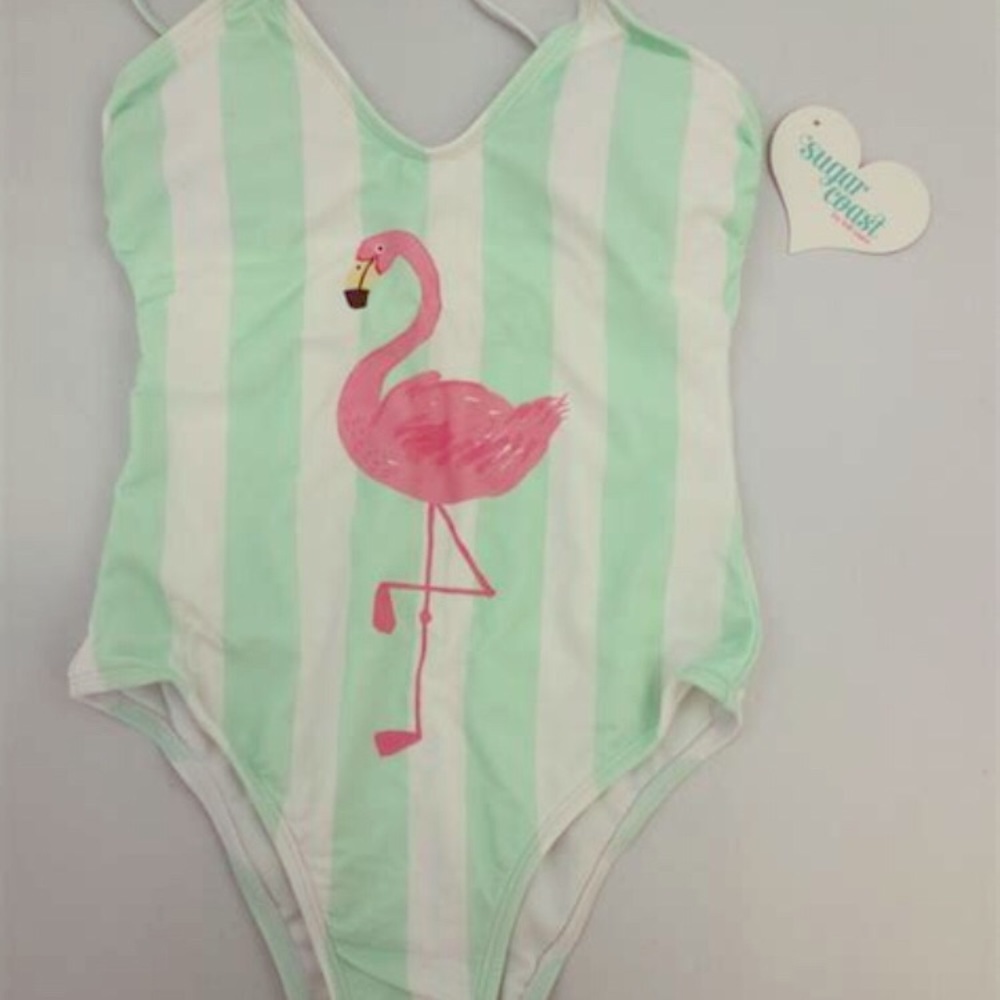 NWT one piece flamingo swim suit